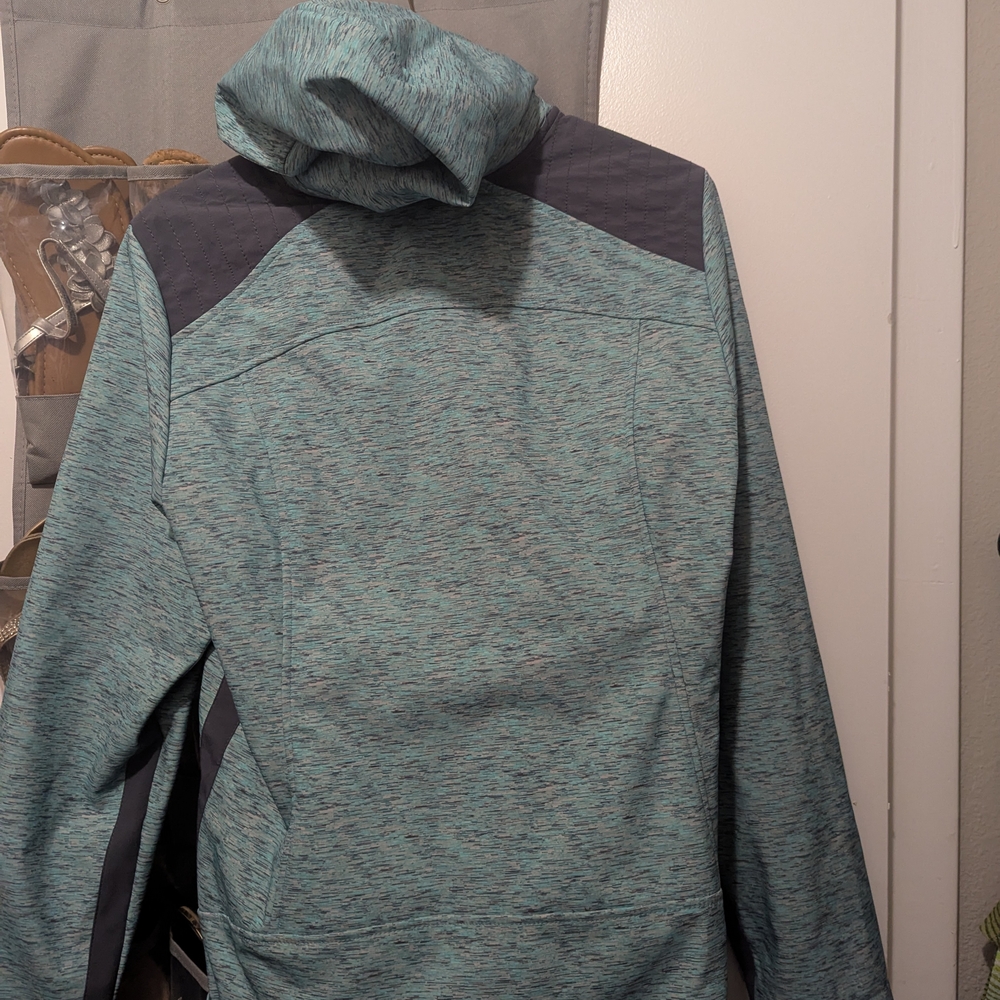 Teal and Gray Hooded Jacket